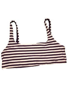 NWOT Agua Bendita Striped Purple & White Bikini Top Bralet Sz XL